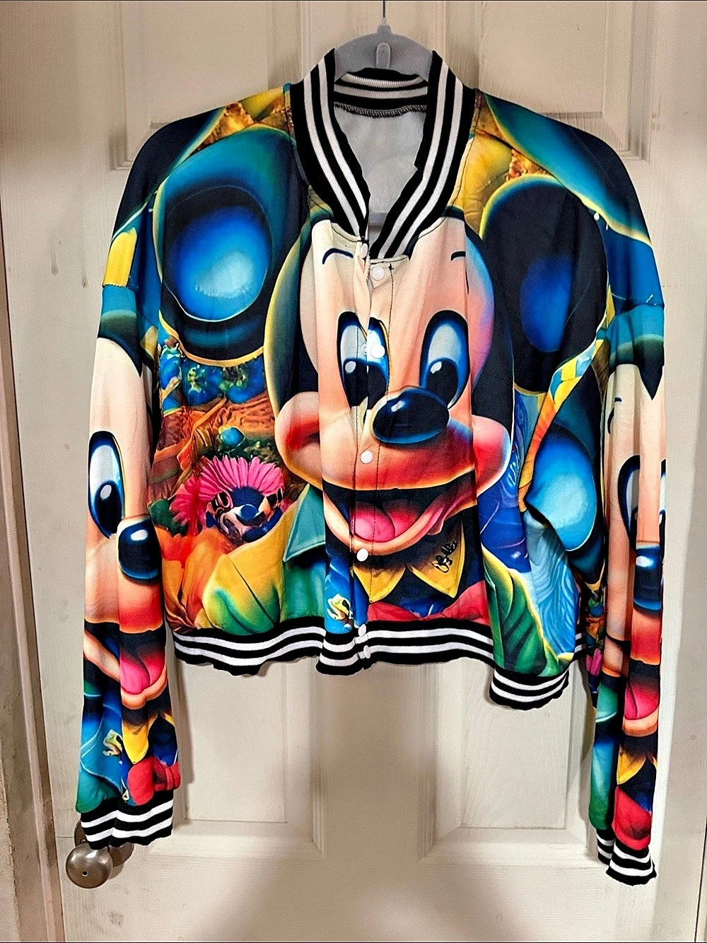 Mickey Mouse Varsity Jacket Blue & Black Like New